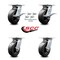 Service Caster 6 Inch Polyolefin Caster Set with Ball Bearing 4 Swivel Lock and 2 Brake SCC SCC-35S620-POB-SLB-BSL-2-BSL-2 - alternate 7